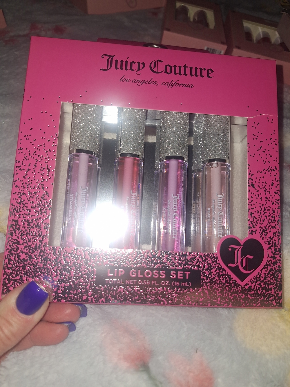 Juicy Couture Shimmer Lip Gloss Set in Pink, Rose, Mauve & Nude